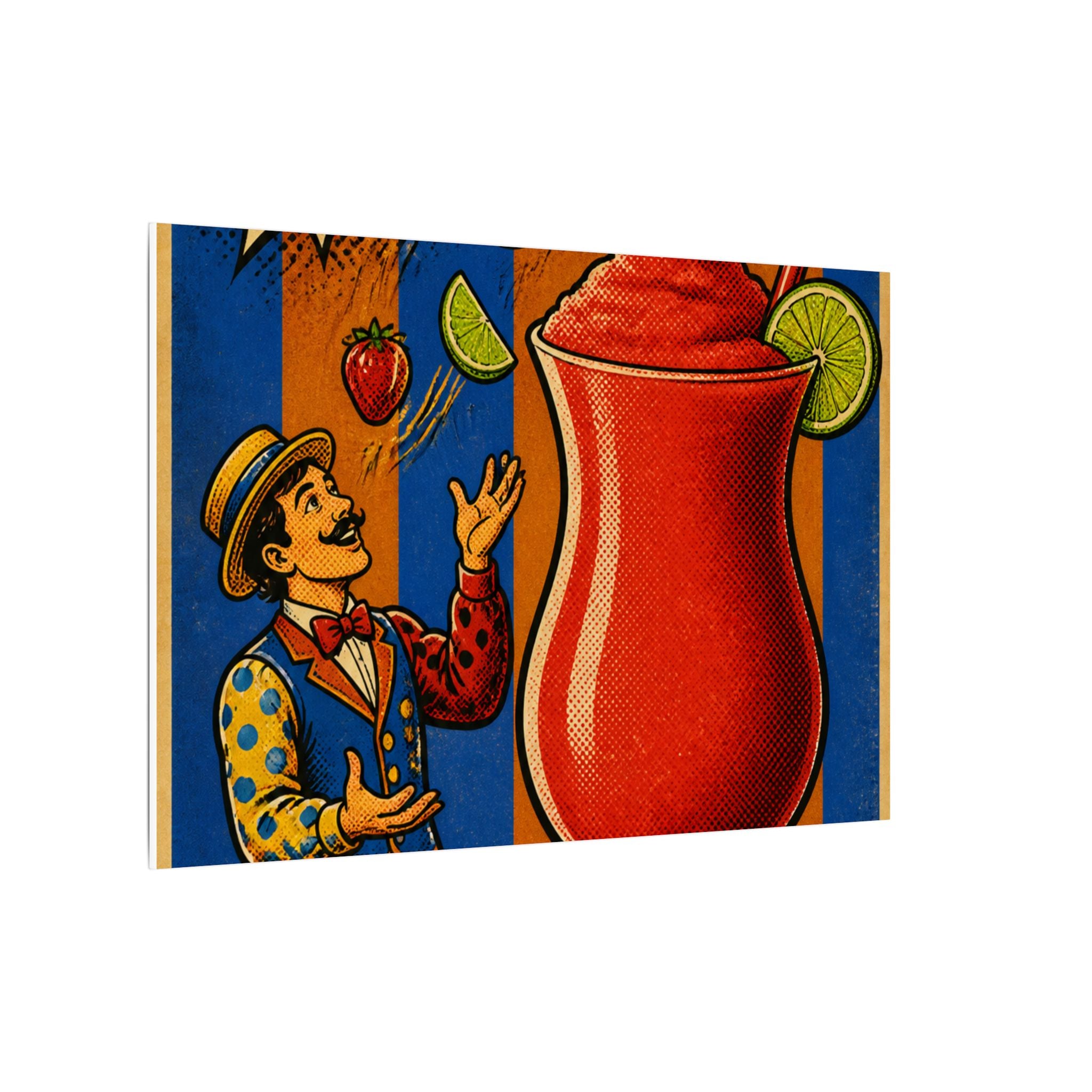 Daiquiri Fruit Juggler Wall Art Canvas 24×36 Pop Art Restaurant Decor Maximalist Print
