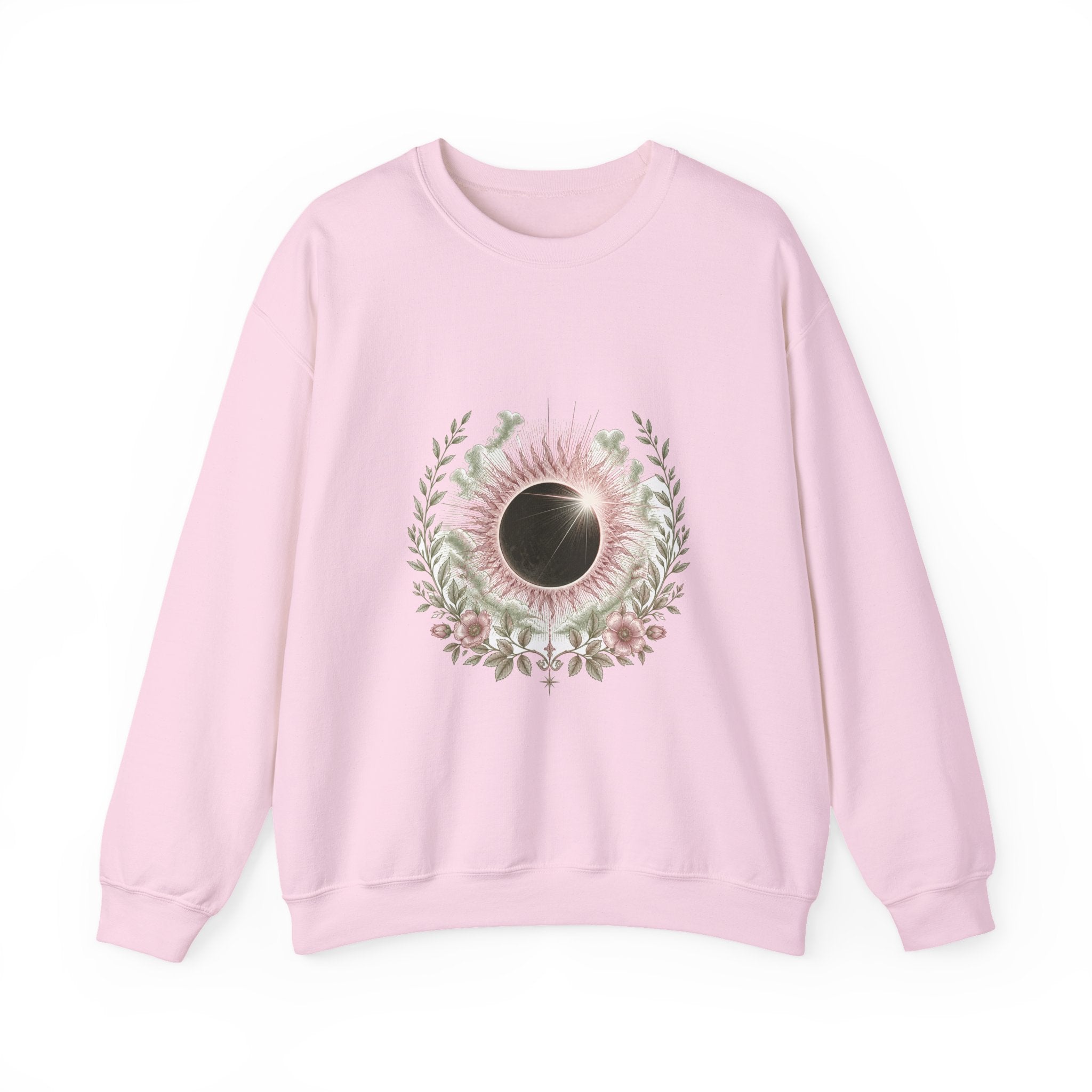 Matching Couple Sweatshirt - Solar & Lunar Eclipse Matching Couple Crewneck Sweatshirt Vintage Art His Hers Wedding Gift - Design A