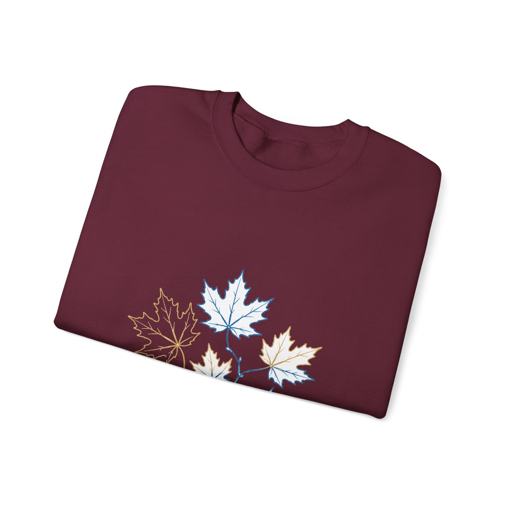 Matching Couple Sweatshirt - Cherry Blossom & Maple Leaf Matching Couple Premium Fleece Sweatshirt Minimalist Art His Hers Christmas Gift - Design B