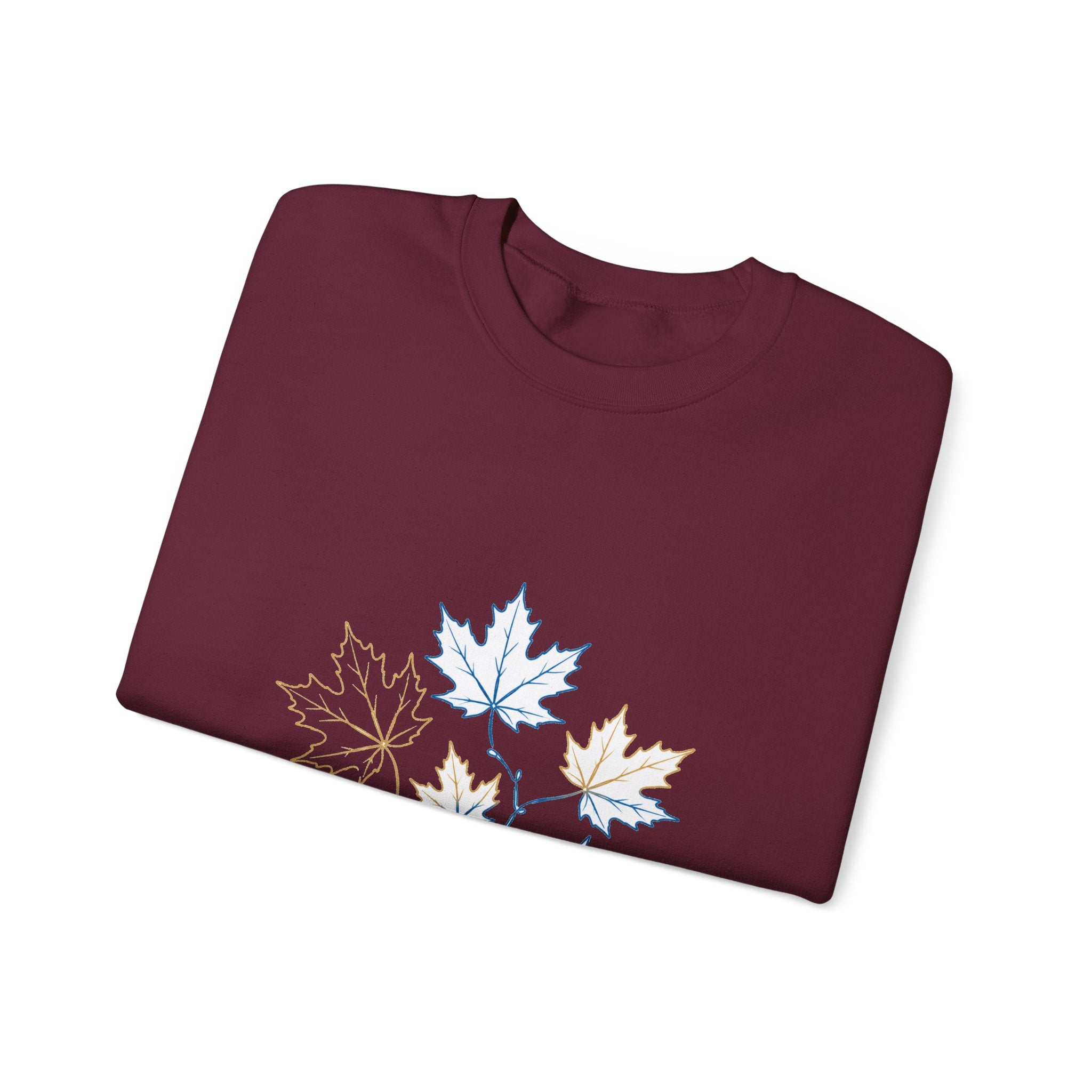Matching Couple Sweatshirt - Cherry Blossom & Maple Leaf Matching Couple Premium Fleece Sweatshirt Minimalist Art His Hers Christmas Gift - Design B