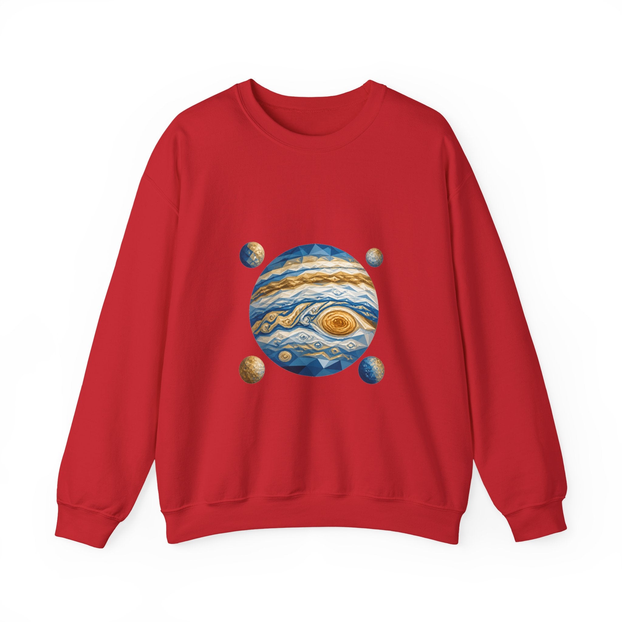 Matching Couple Sweatshirt - Saturn & Jupiter Matching Couple Premium Fleece Sweatshirt Geometric Art His Hers Love Gift - Design B