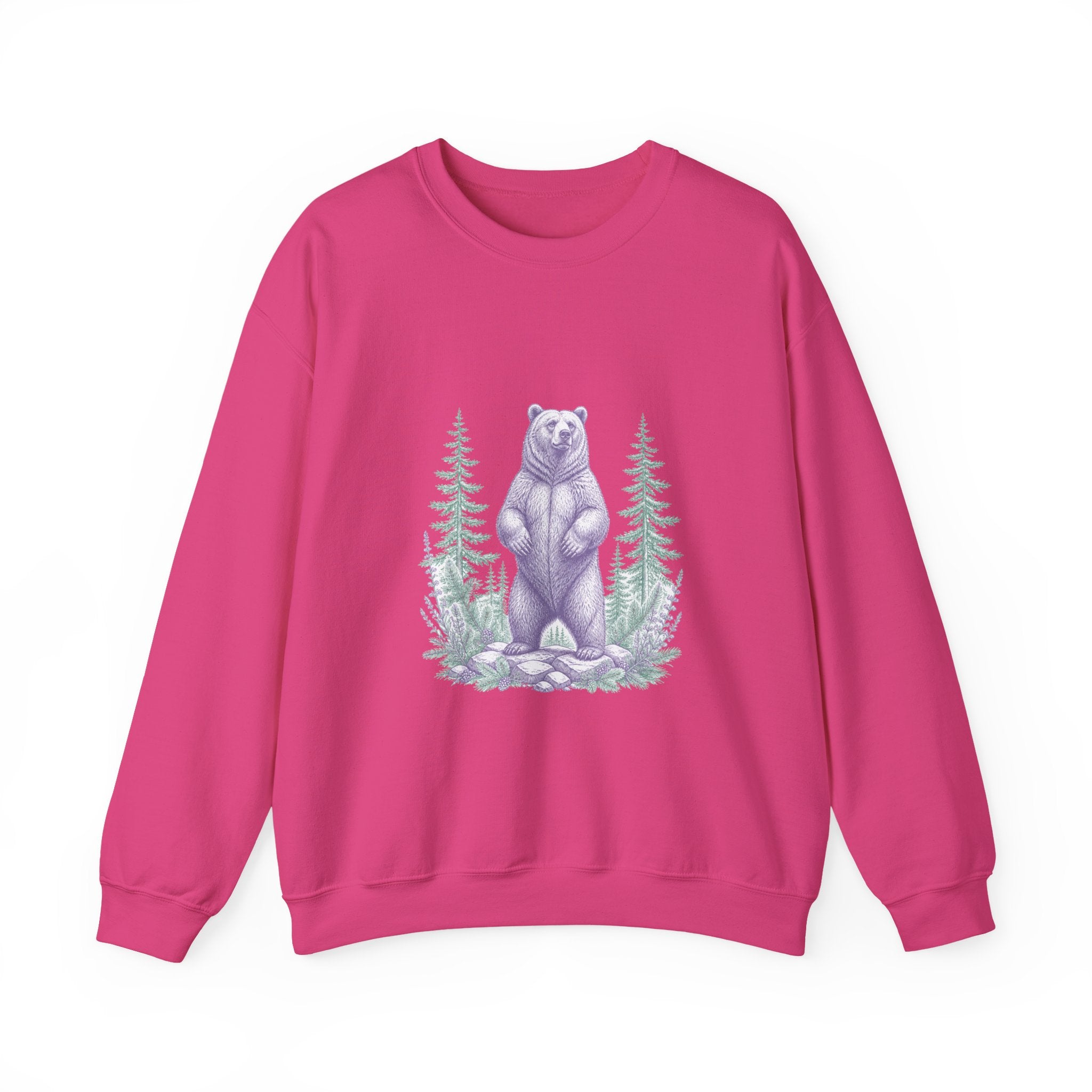 Matching Couple Sweatshirt - Bear & Deer Matching Couple Premium Fleece Sweatshirt Vintage Art His Hers Honeymoon Gift - Design A
