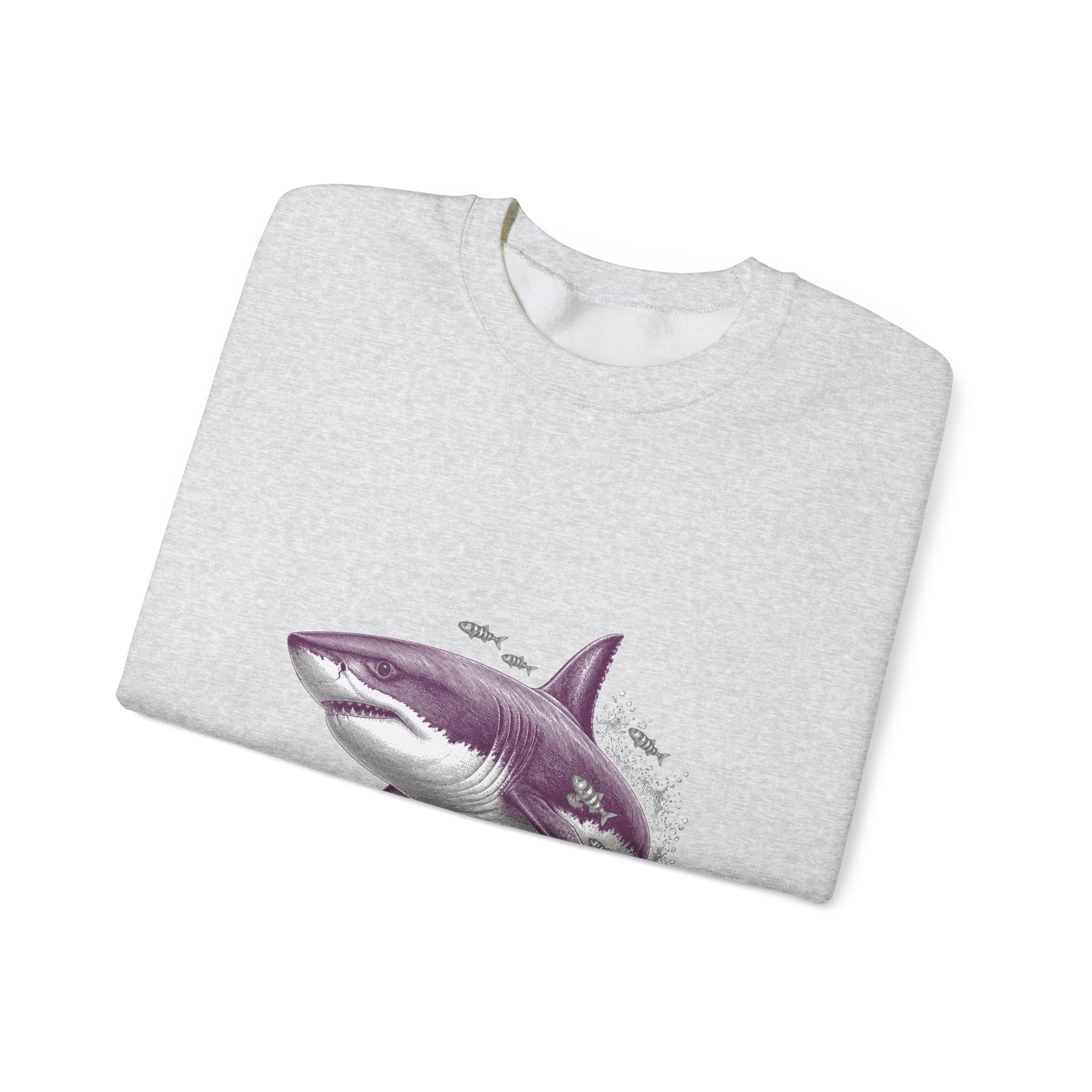 Matching Couple Sweatshirt - Shark & Dolphin Matching Couple Comfort Colors Crew Vintage Art His Hers Honeymoon Gift - Design A