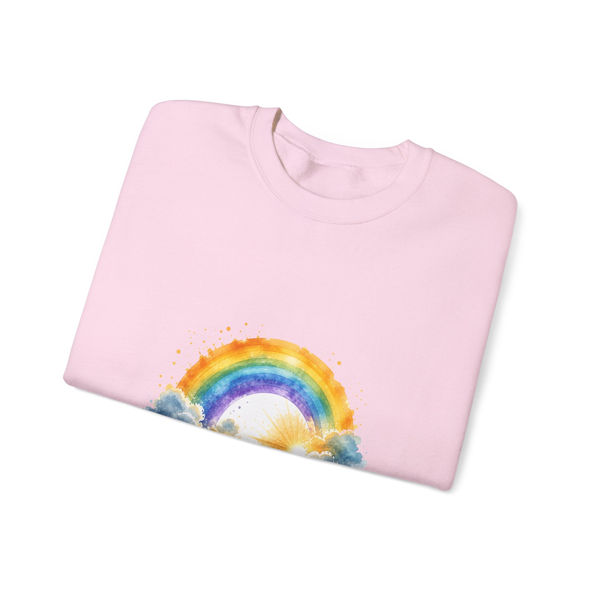 Matching Couple Sweatshirt - Storm & Rainbow Matching Couple Premium Fleece Sweatshirt Watercolor Art His Hers Birthday Gift - Design B