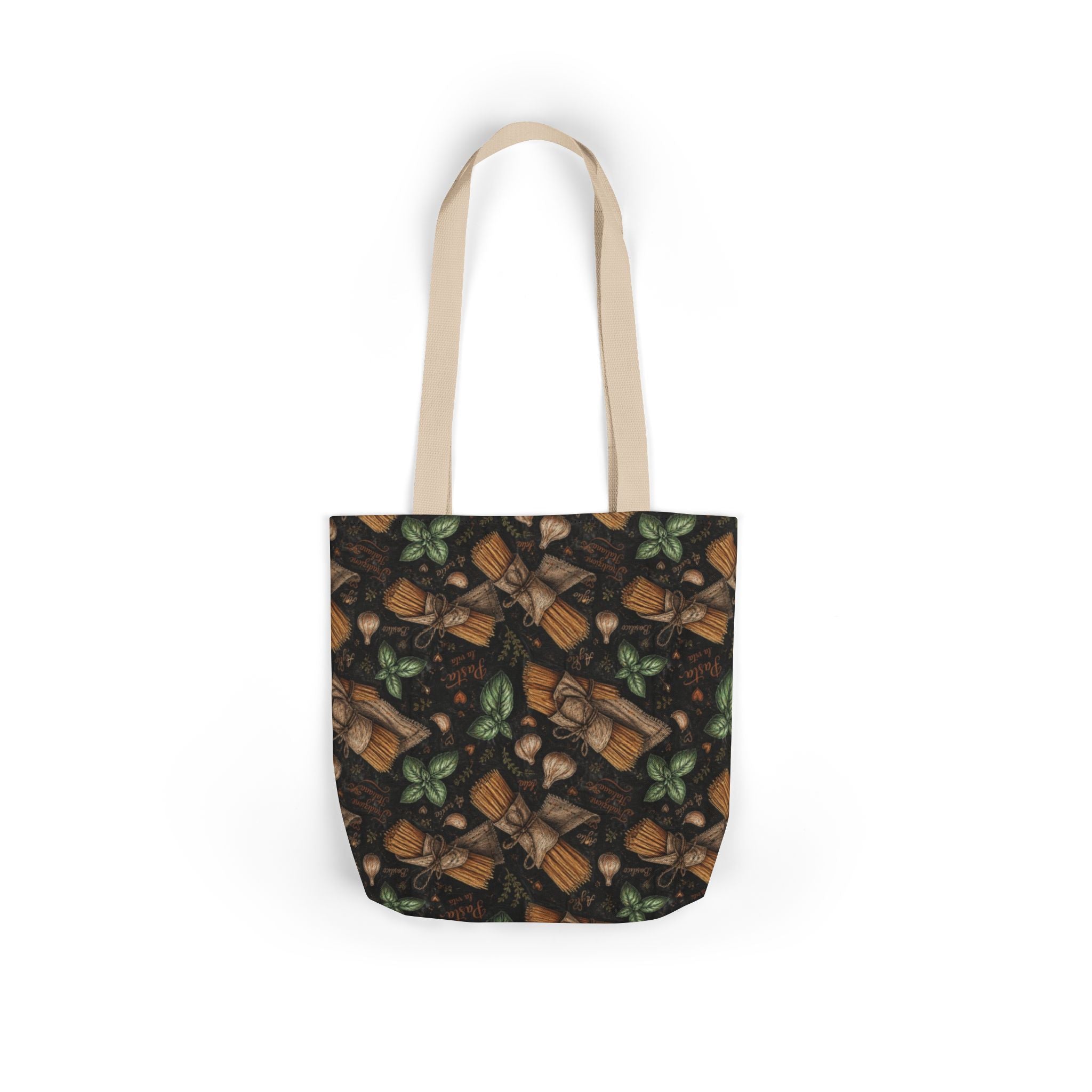 Spaghetti Bundle Canvas Tote Bag Mediterranean Kitchen Chalk Art Design Italian Cottagecore Gift