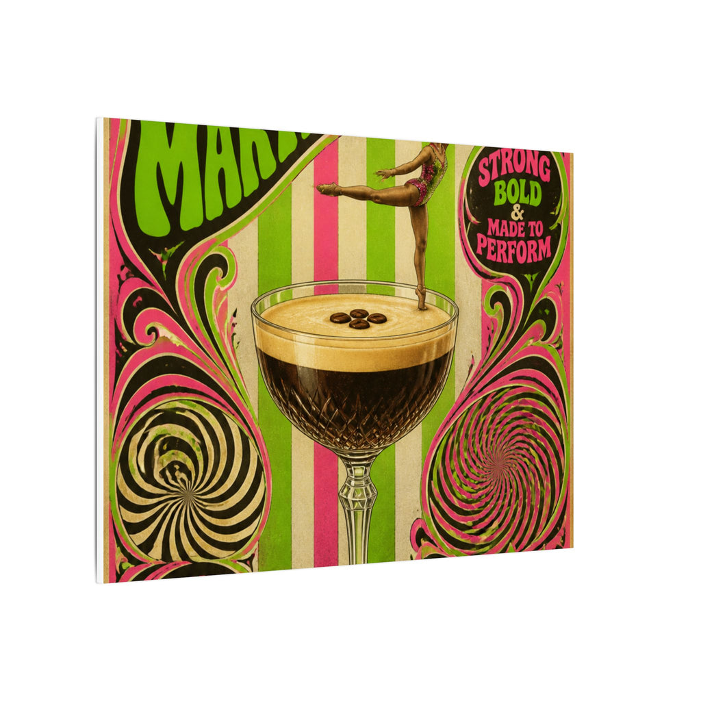 Espresso Martini Acrobat Wall Art Canvas 24×36 Psychedelic Dining Room Decor Maximalist Print