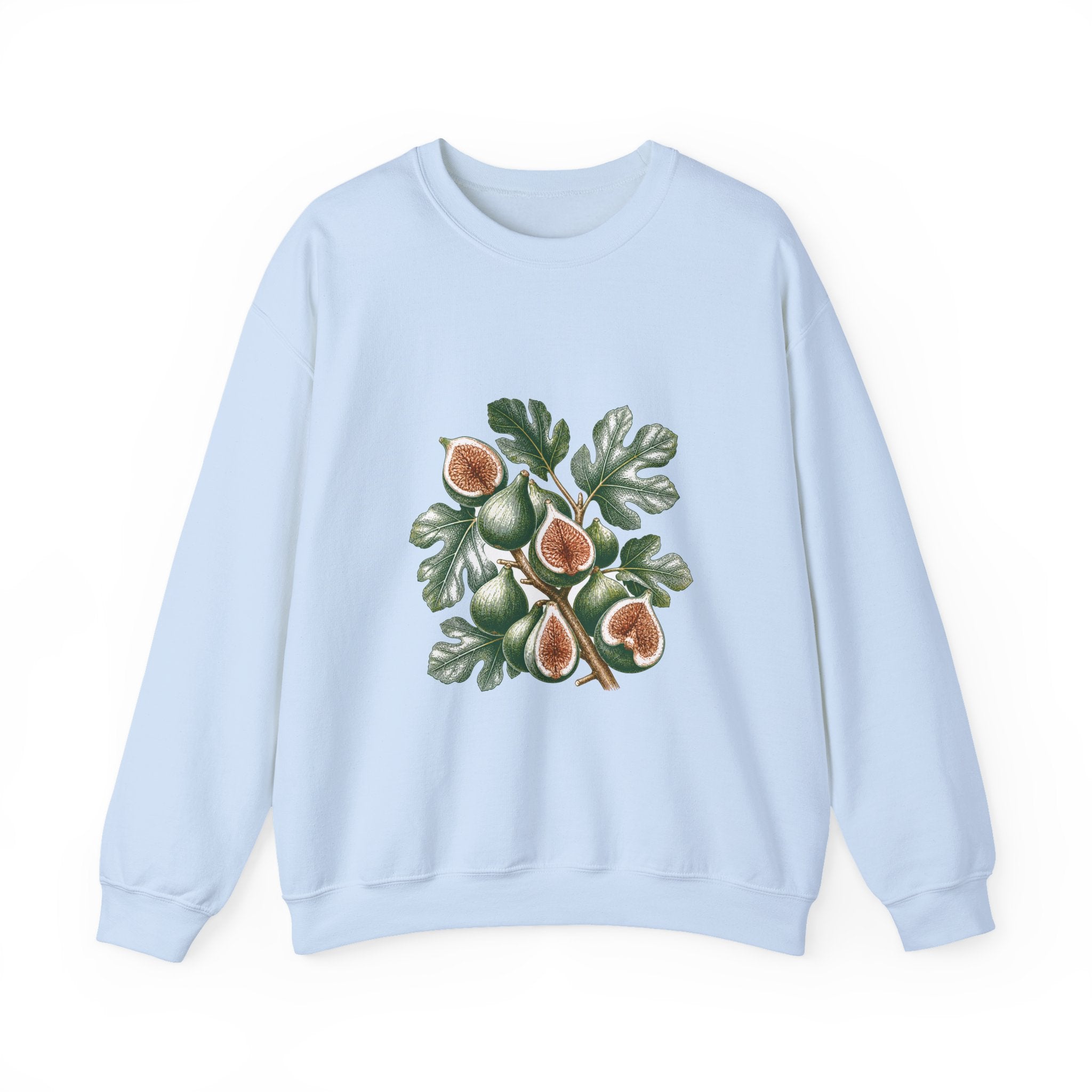 Matching Couple Sweatshirt - Olive Branch & Fig Matching Couple Premium Fleece Sweatshirt Hand-Drawn Art His Hers Anniversary Gift - Design B