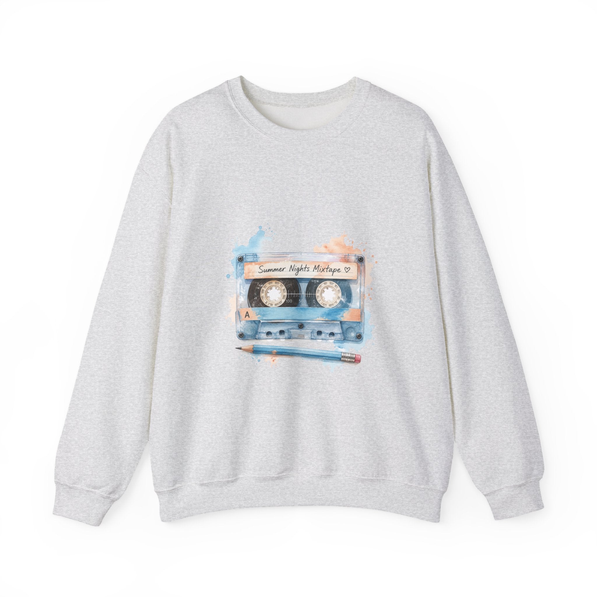 Matching Couple Sweatshirt - Vinyl & Cassette Matching Couple Comfort Colors Crew Watercolor Art His Hers Birthday Gift - Design B