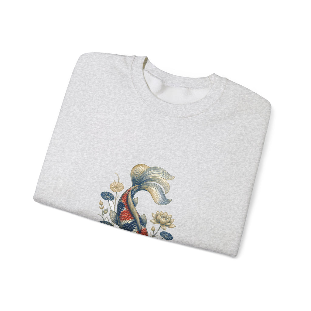 Matching Couple Sweatshirt - Koi Fish Yin Yang Matching Couple Premium Fleece Sweatshirt Vintage Art His Hers Honeymoon Gift - Design B