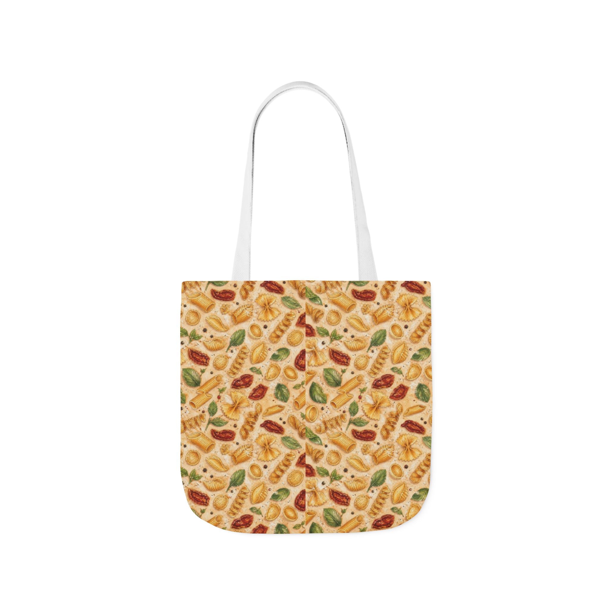 Italian Pasta Shapes Canvas Tote Bag Mediterranean Kitchen Watercolor Design Italian Cottagecore Gift