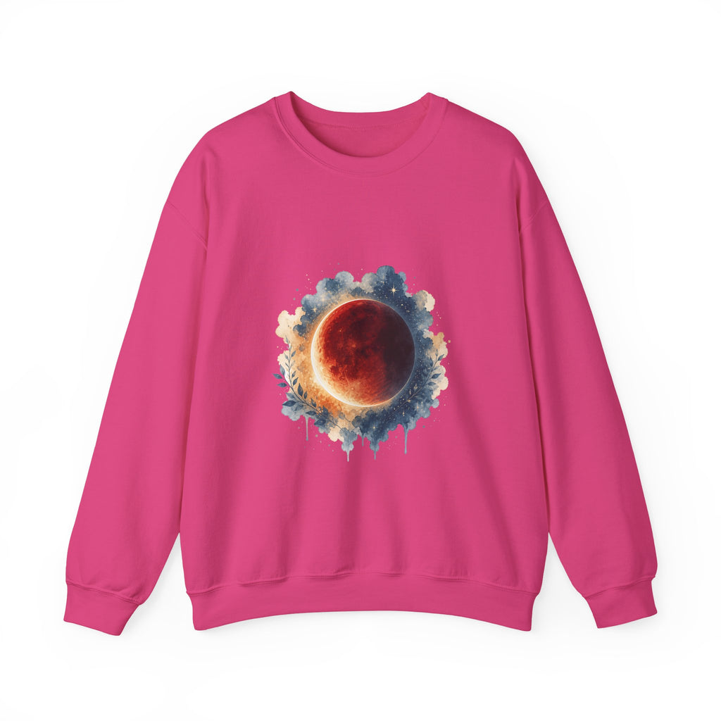 Matching Couple Sweatshirt - Solar & Lunar Eclipse Matching Couple Comfort Colors Crew Watercolor Art His Hers Birthday Gift - Design B