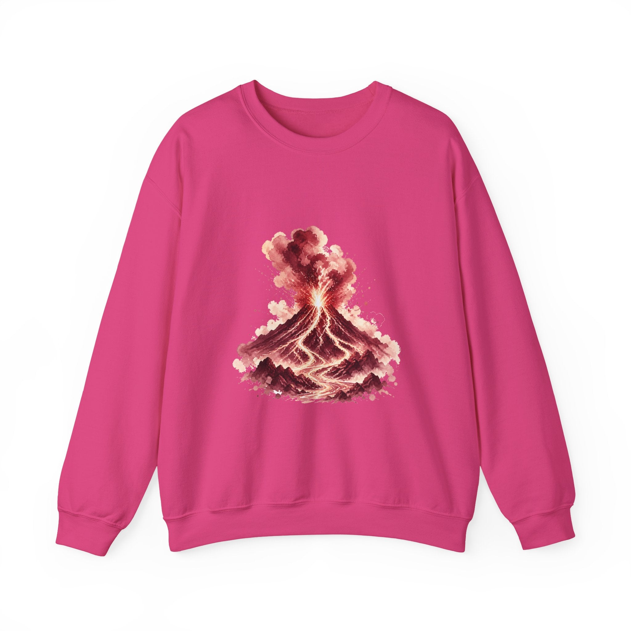Matching Couple Sweatshirt - Volcano & Glacier Matching Couple Comfort Colors Crew Watercolor Art His Hers Birthday Gift - Design A