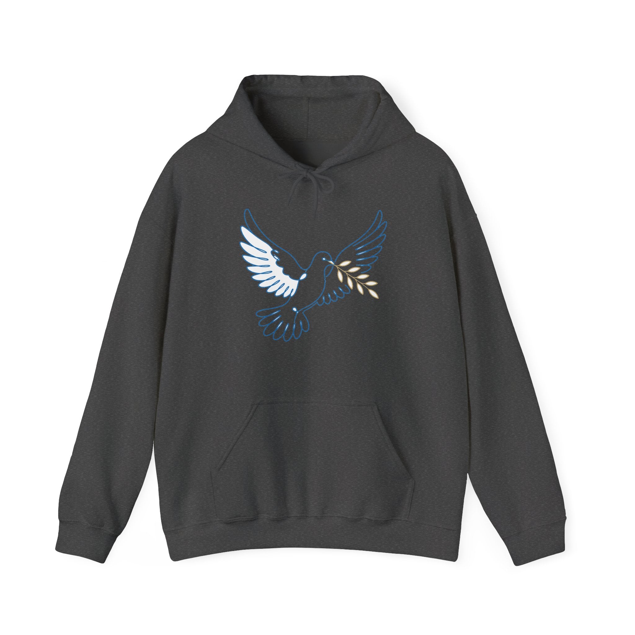 Matching Couple Sweatshirt - Wolf & Dove Matching Couple Hooded Sweatshirt Minimalist Art His Hers Valentine Gift - Design B
