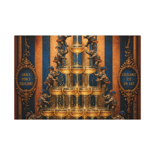 Champagne Tower Elephants Wall Art Canvas 24×36 Baroque Studio Decor Maximalist Print