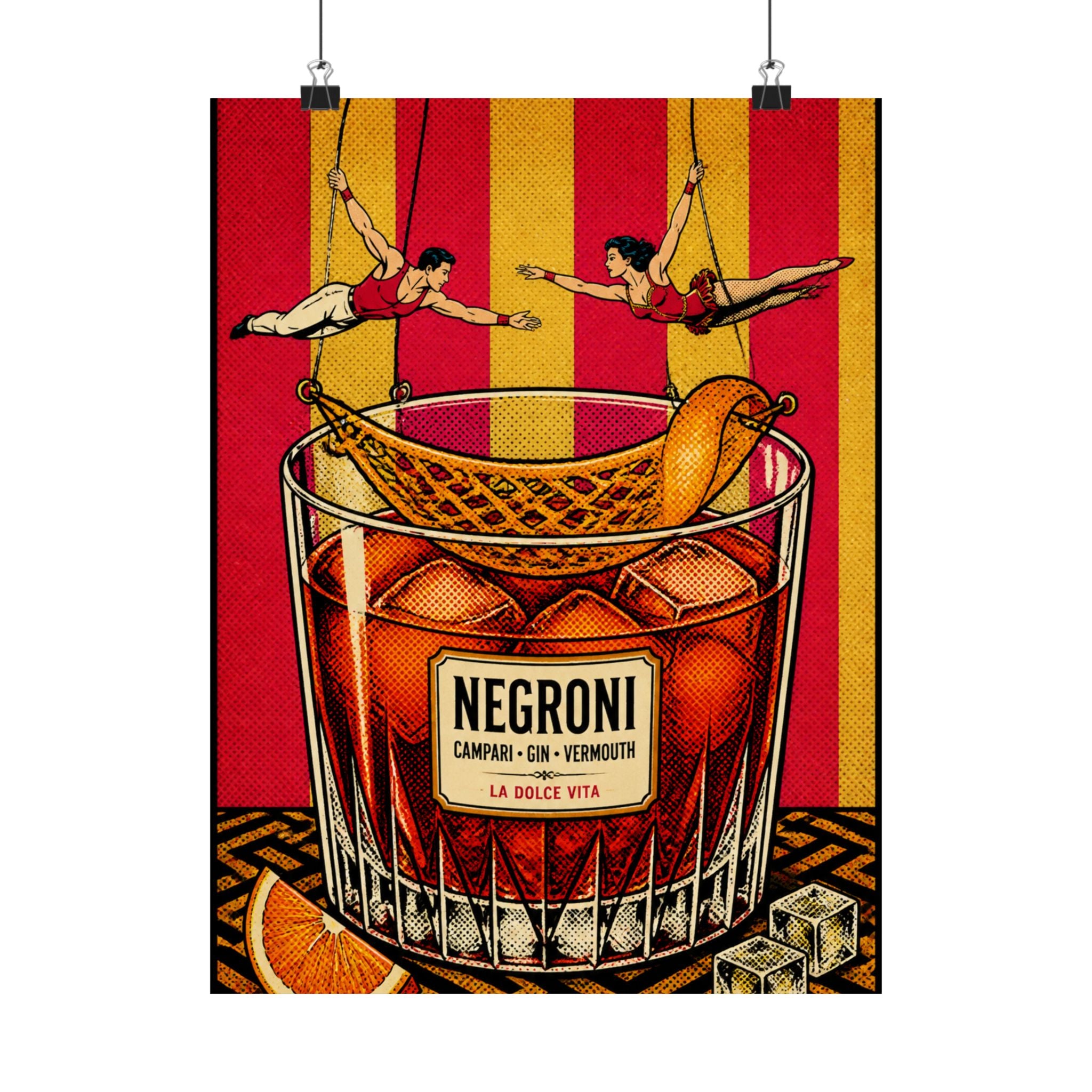 Negroni Trapeze Act Wall Art Poster 18×24 Pop Art Living Room Decor Maximalist Print