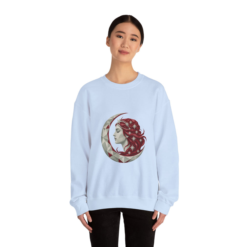 Matching Couple Sweatshirt - Helios & Selene Matching Couple Premium Fleece Sweatshirt Geometric Art His Hers Love Gift - Design B