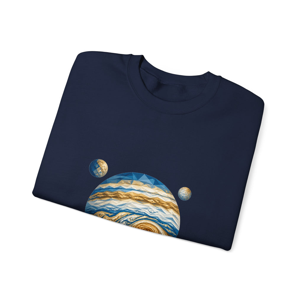 Matching Couple Sweatshirt - Saturn & Jupiter Matching Couple Premium Fleece Sweatshirt Geometric Art His Hers Love Gift - Design B