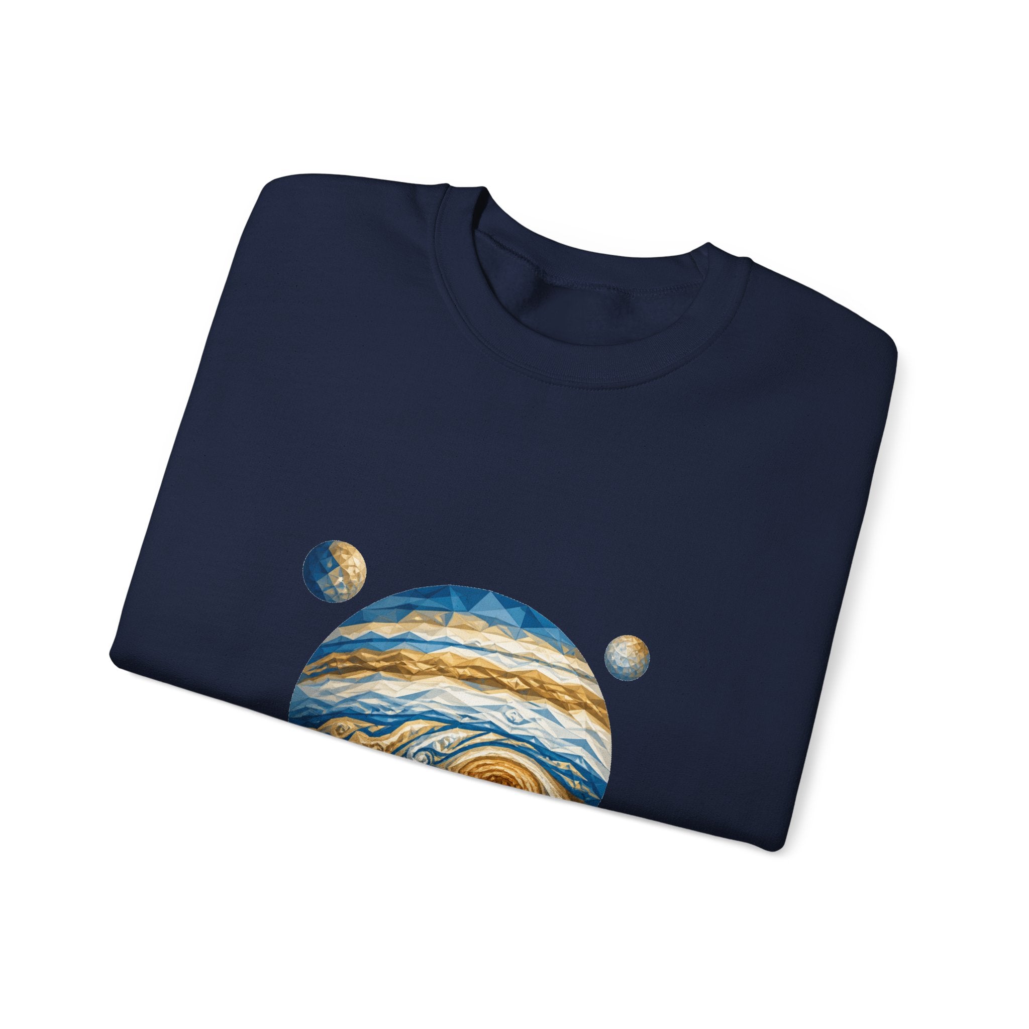 Matching Couple Sweatshirt - Saturn & Jupiter Matching Couple Premium Fleece Sweatshirt Geometric Art His Hers Love Gift - Design B
