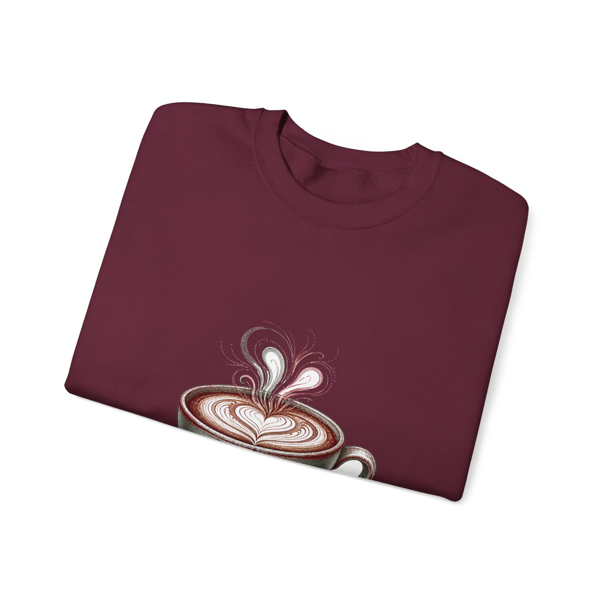Matching Couple Sweatshirt - Coffee & Tea Matching Couple Premium Fleece Sweatshirt Hand-Drawn Art His Hers Anniversary Gift - Design A