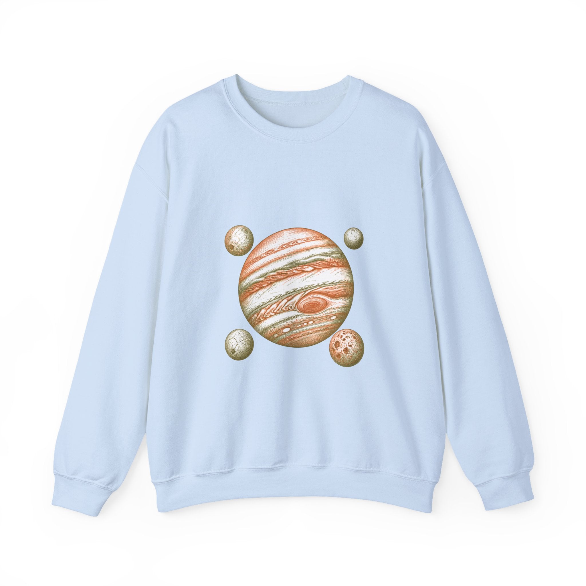 Matching Couple Sweatshirt - Saturn & Jupiter Matching Couple Comfort Colors Crew Hand-Drawn Art His Hers Anniversary Gift - Design B