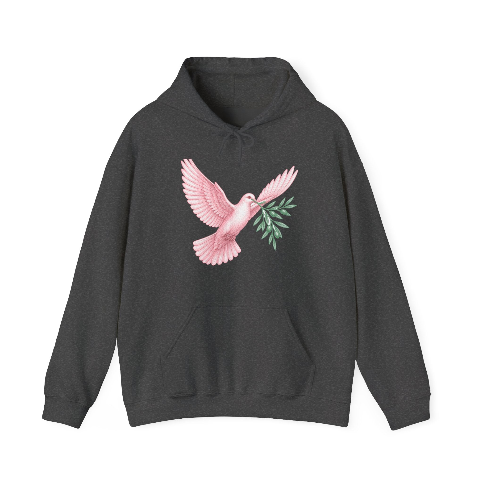 Matching Couple Sweatshirt - Wolf & Dove Matching Couple Hooded Sweatshirt Vintage Art His Hers Wedding Gift - Design B