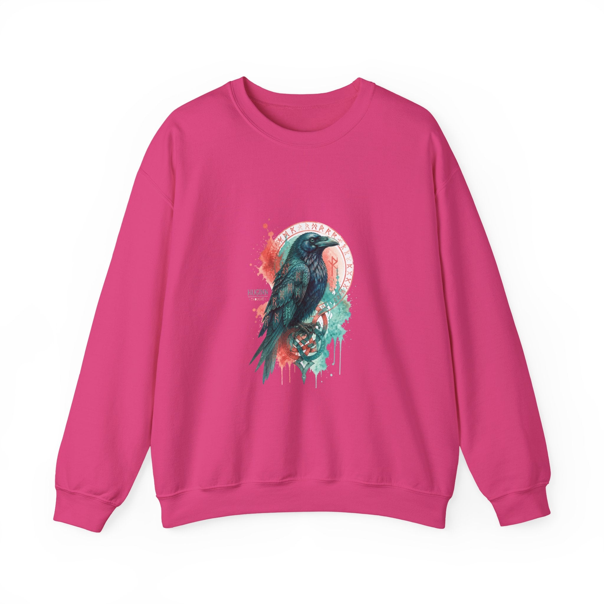 Matching Couple Sweatshirt - Huginn & Muninn Matching Couple Crewneck Sweatshirt Watercolor Art His Hers Engagement Gift - Design A