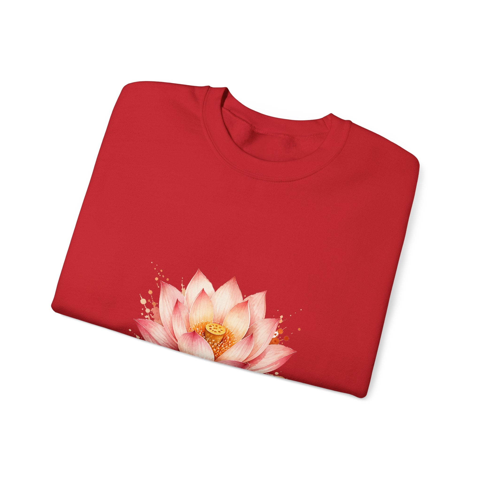 Matching Couple Sweatshirt - Open & Closed Lotus Matching Couple Comfort Colors Crew Watercolor Art His Hers Birthday Gift - Design A