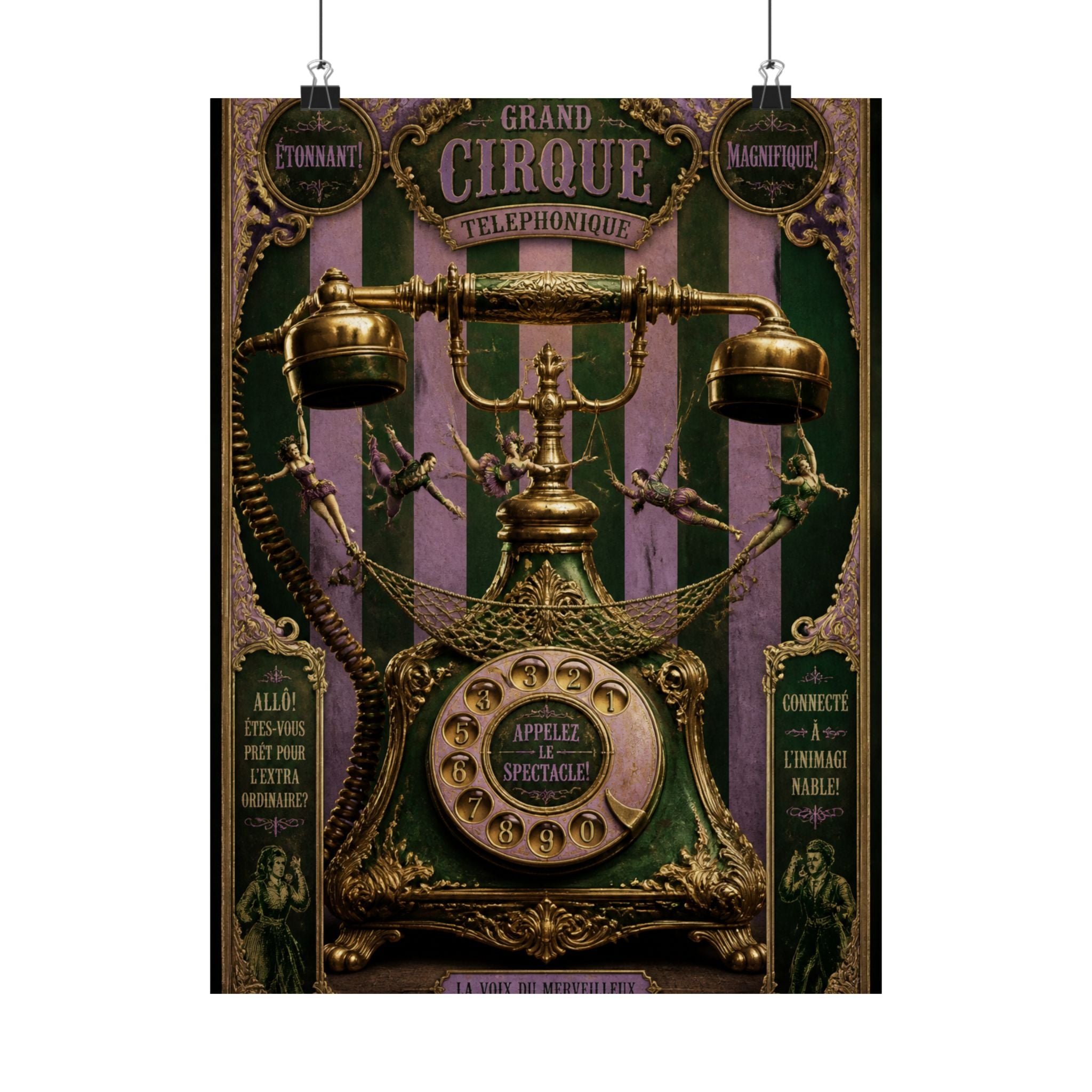 Vintage Telephone Booth Wall Art Poster 24×36 Baroque Studio Decor Maximalist Print