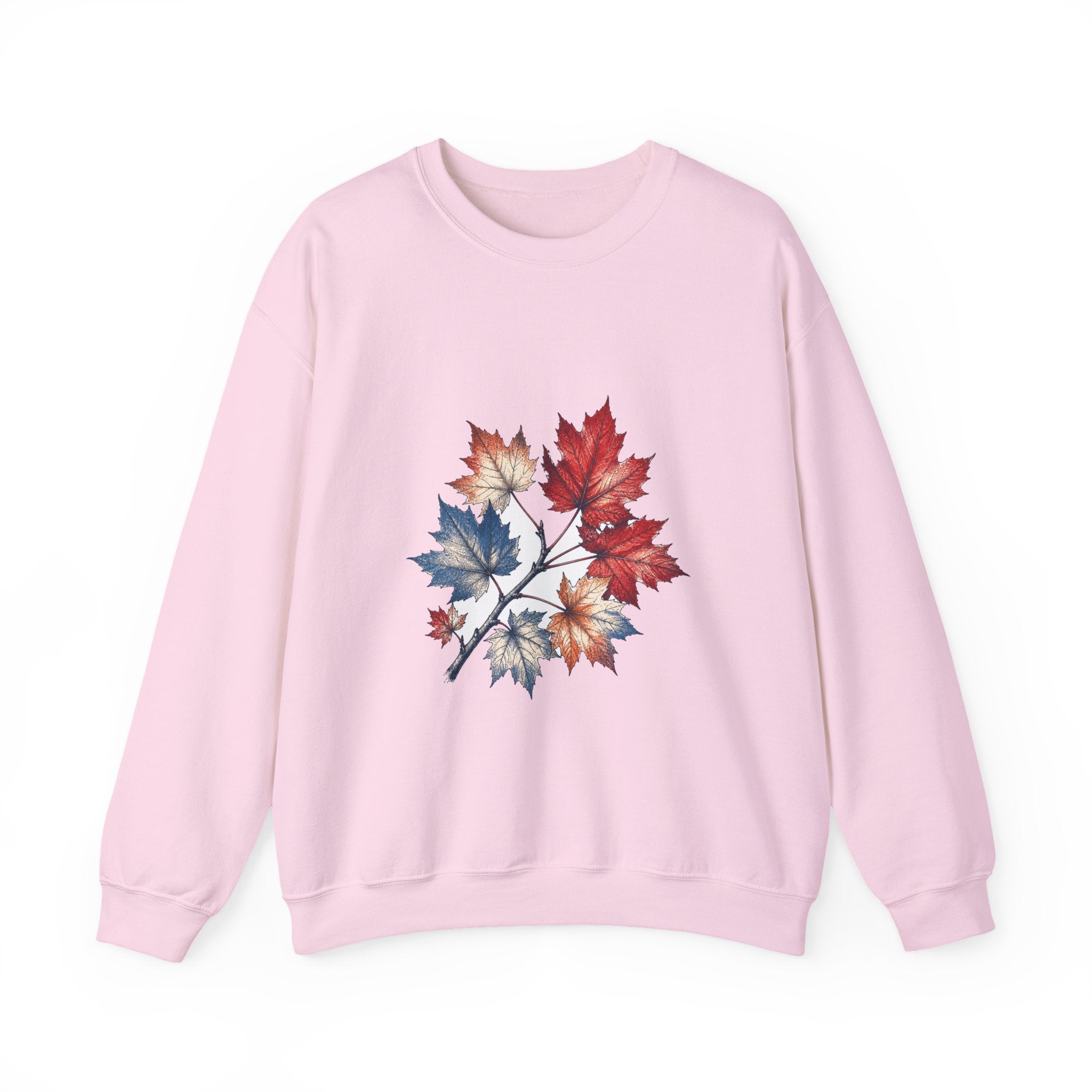 Matching Couple Sweatshirt - Cherry Blossom & Maple Leaf Matching Couple Crewneck Sweatshirt Hand-Drawn Art His Hers Best Friend Gift - Design B