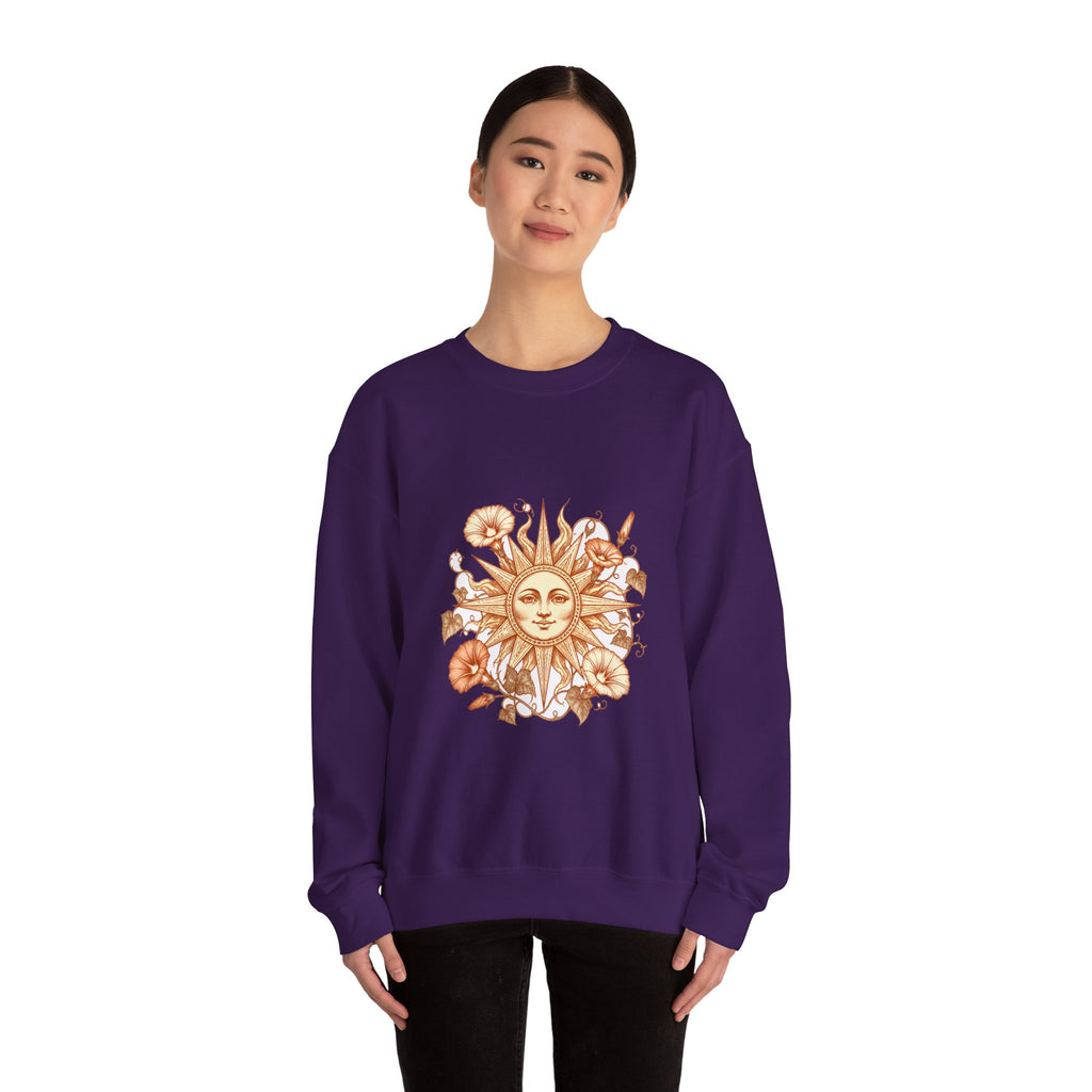 Matching Couple Sweatshirt - Sun & Moon Matching Couple Comfort Colors Crew Hand-Drawn Art His Hers Anniversary Gift - Design B