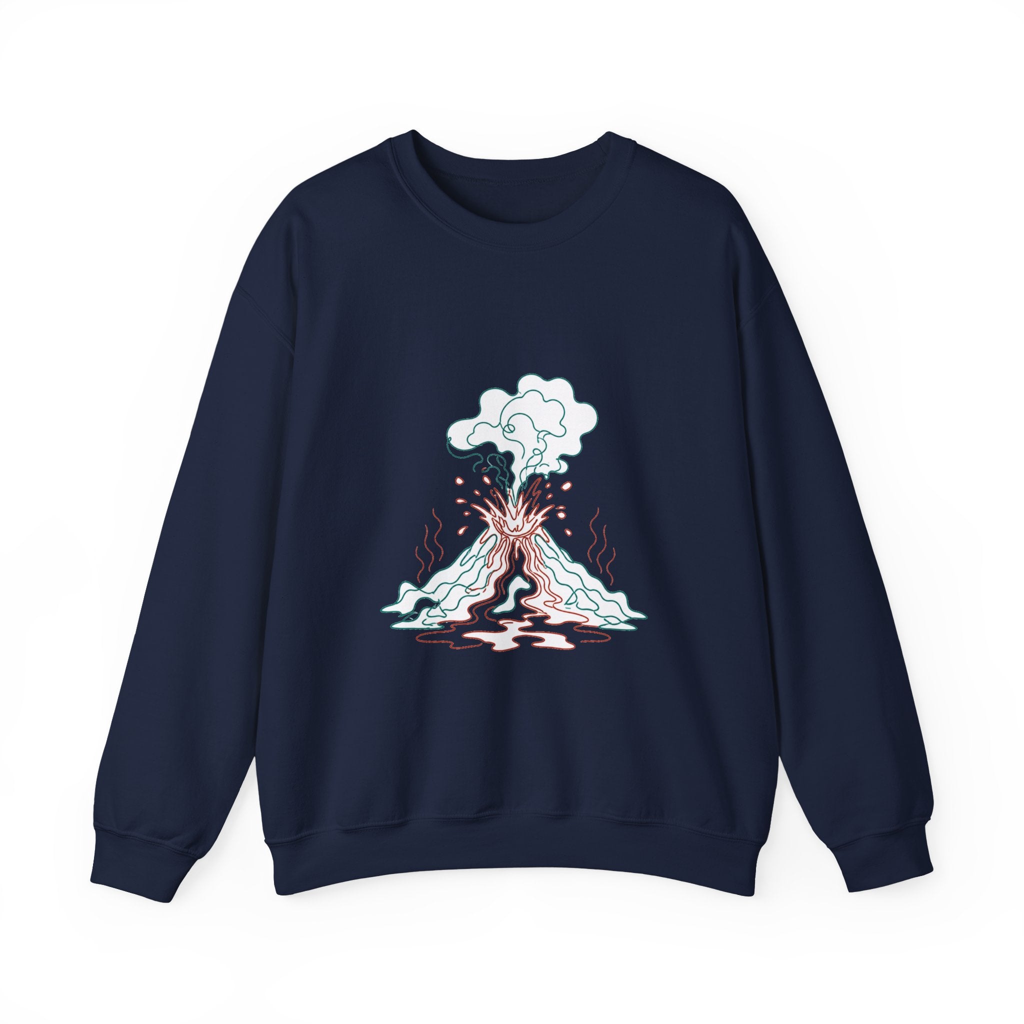 Matching Couple Sweatshirt - Volcano & Glacier Matching Couple Comfort Colors Crew Minimalist Art His Hers Christmas Gift - Design A