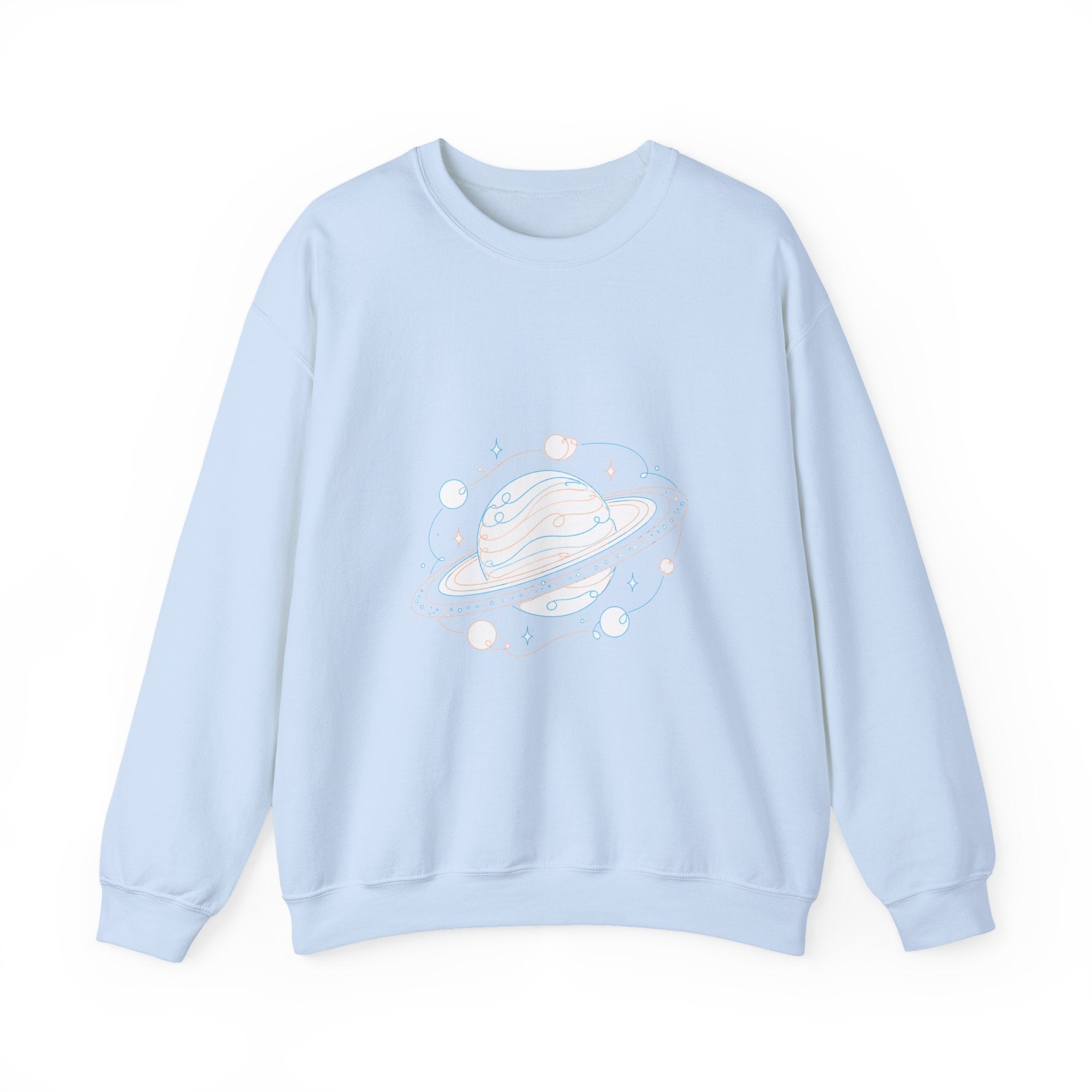 Matching Couple Sweatshirt - Astronaut & Planet Matching Couple Premium Fleece Sweatshirt Minimalist Art His Hers Christmas Gift - Design B
