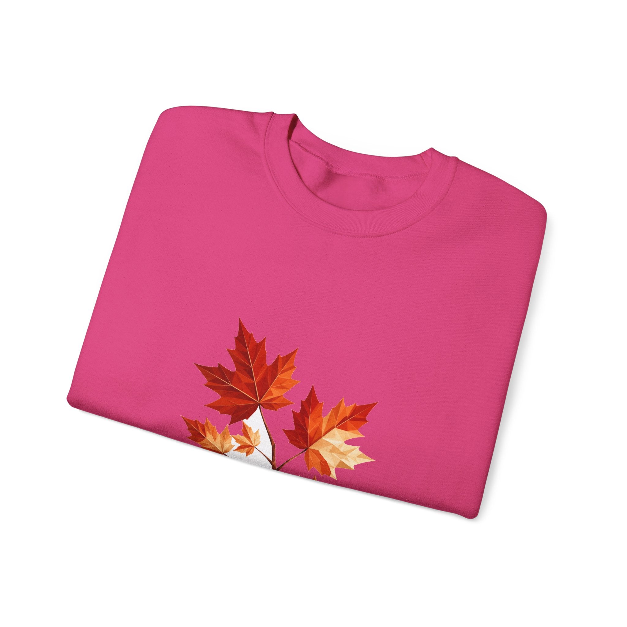 Matching Couple Sweatshirt - Cherry Blossom & Maple Leaf Matching Couple Comfort Colors Crew Geometric Art His Hers Love Gift - Design B