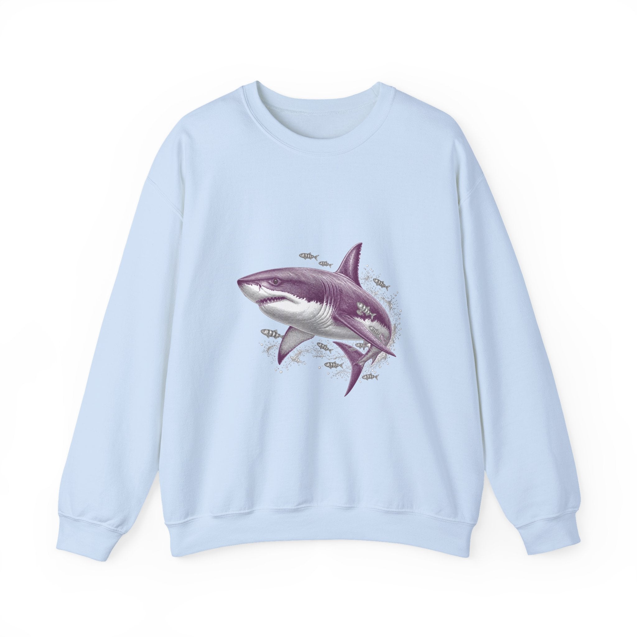 Matching Couple Sweatshirt - Shark & Dolphin Matching Couple Comfort Colors Crew Vintage Art His Hers Honeymoon Gift - Design A