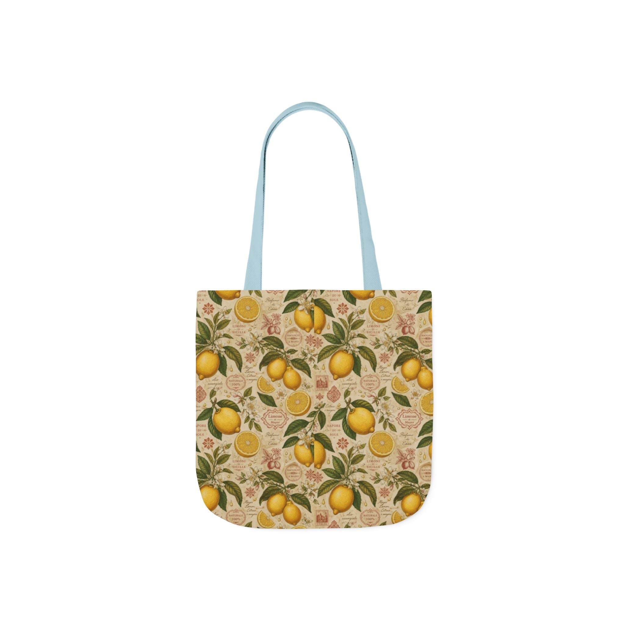 Meyer Lemons Canvas Tote Bag Mediterranean Kitchen Botanical Design Italian Cottagecore Gift