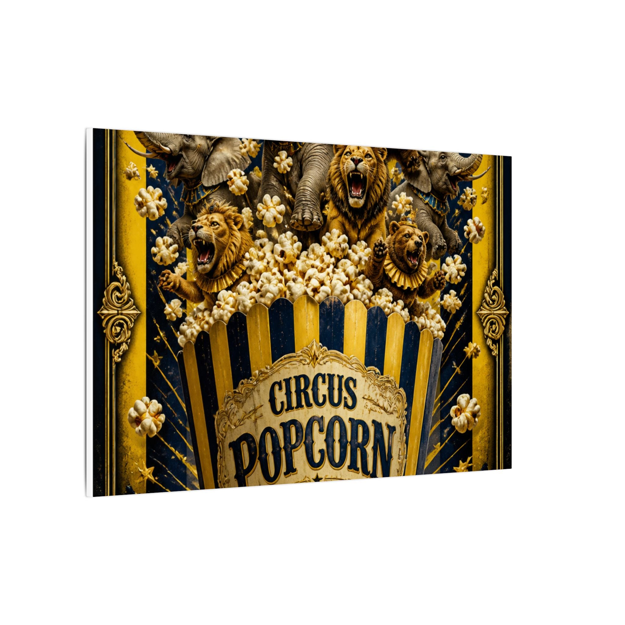 Popcorn Box Animals Wall Art Canvas 24×36 Baroque Studio Decor Maximalist Print