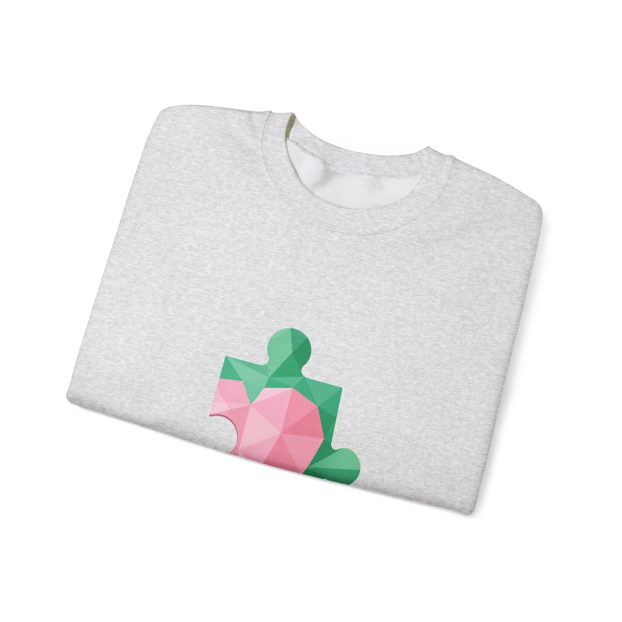 Matching Couple Sweatshirt - Puzzle Pieces Matching Couple Crewneck Sweatshirt Geometric Art His Hers Couple Gift - Design B