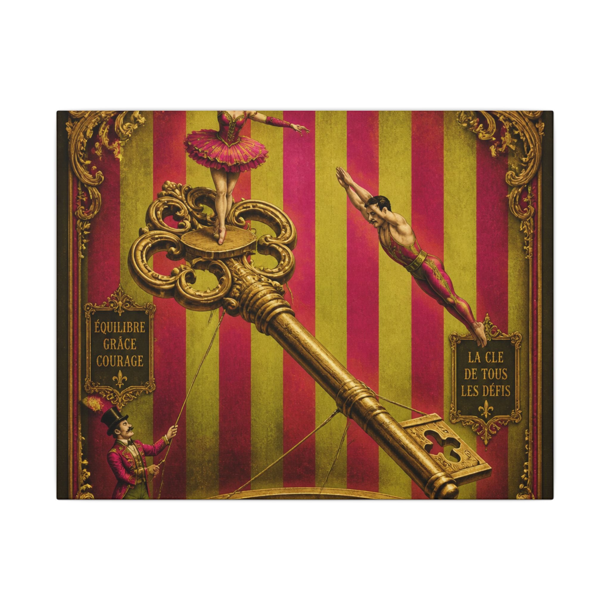 Giant Key Performance Wall Art Canvas 16×20 Baroque Home Office Decor Maximalist Print