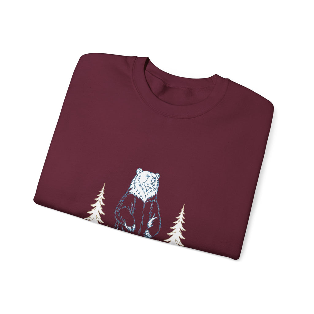 Matching Couple Sweatshirt - Bear & Deer Matching Couple Premium Fleece Sweatshirt Minimalist Art His Hers Christmas Gift - Design A