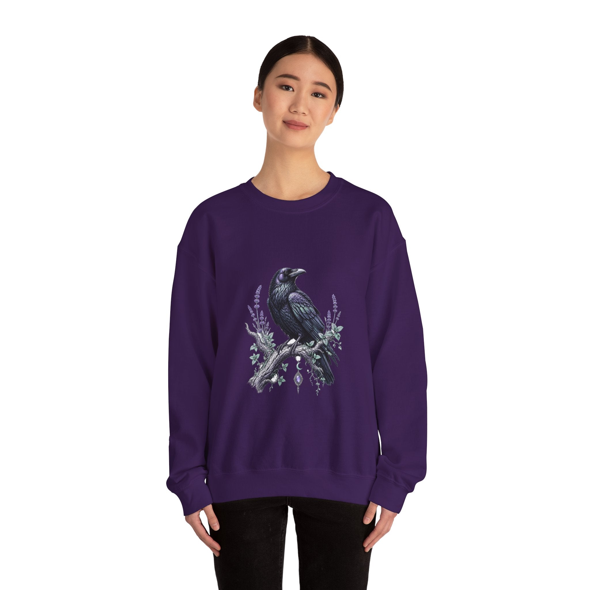 Matching Couple Sweatshirt - Raven & Swan Matching Couple Comfort Colors Crew Hand-Drawn Art His Hers Anniversary Gift - Design A