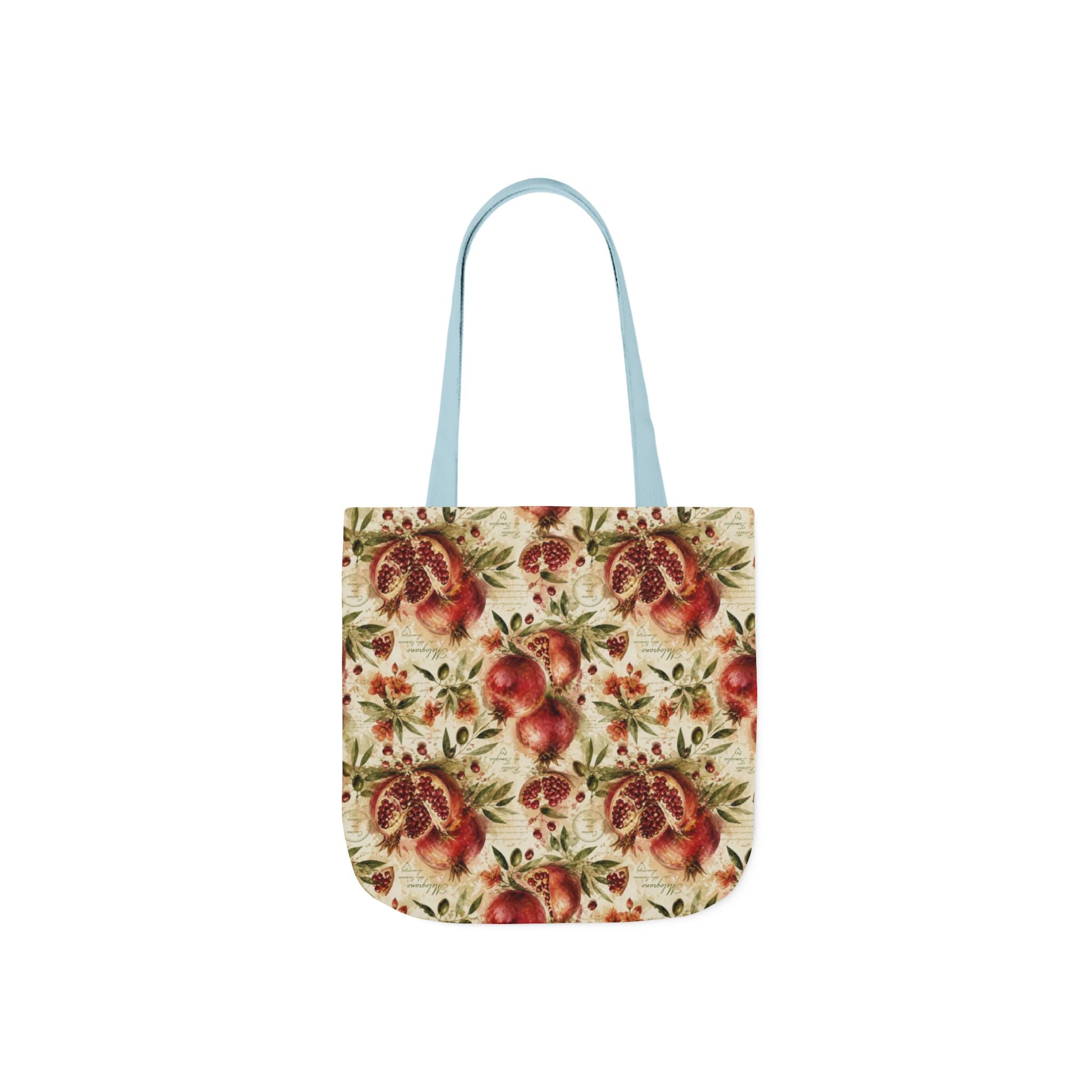 Split Pomegranates Canvas Tote Bag Mediterranean Kitchen Watercolor Splash Design Italian Cottagecore Gift