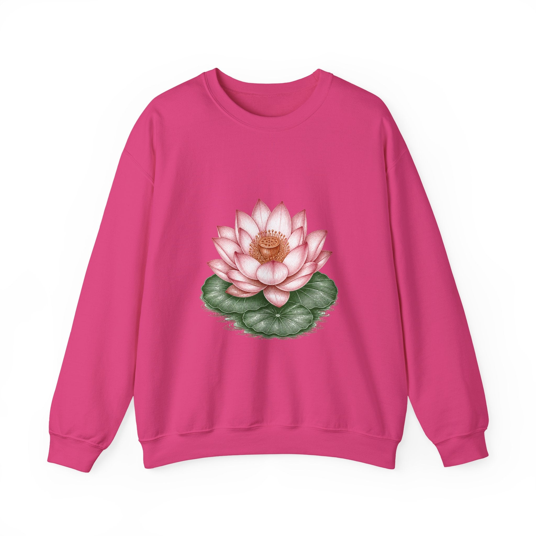 Matching Couple Sweatshirt - Open & Closed Lotus Matching Couple Comfort Colors Crew Vintage Art His Hers Honeymoon Gift - Design A