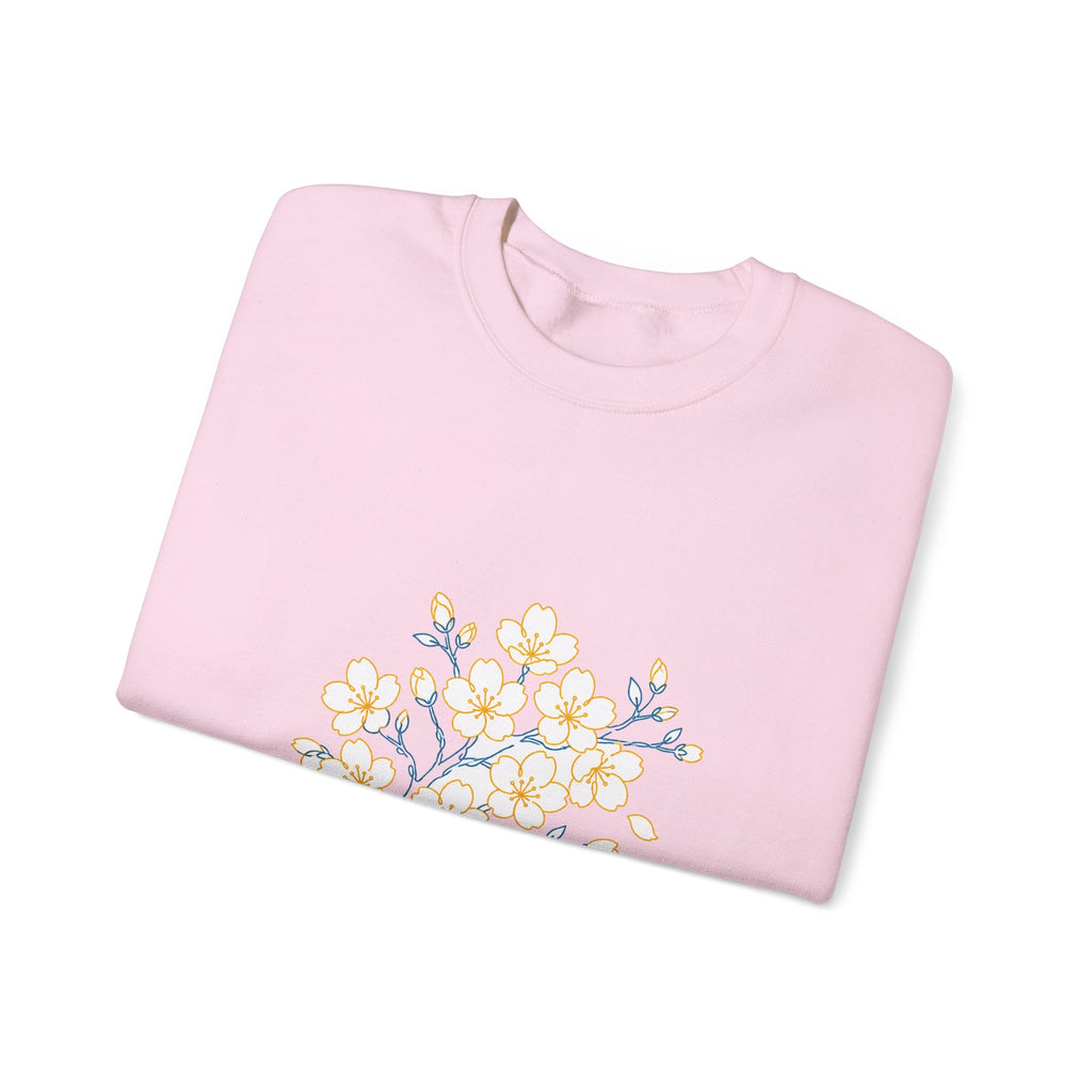 Matching Couple Sweatshirt - Cherry Blossom & Maple Leaf Matching Couple Comfort Colors Crew Minimalist Art His Hers Christmas Gift - Design A