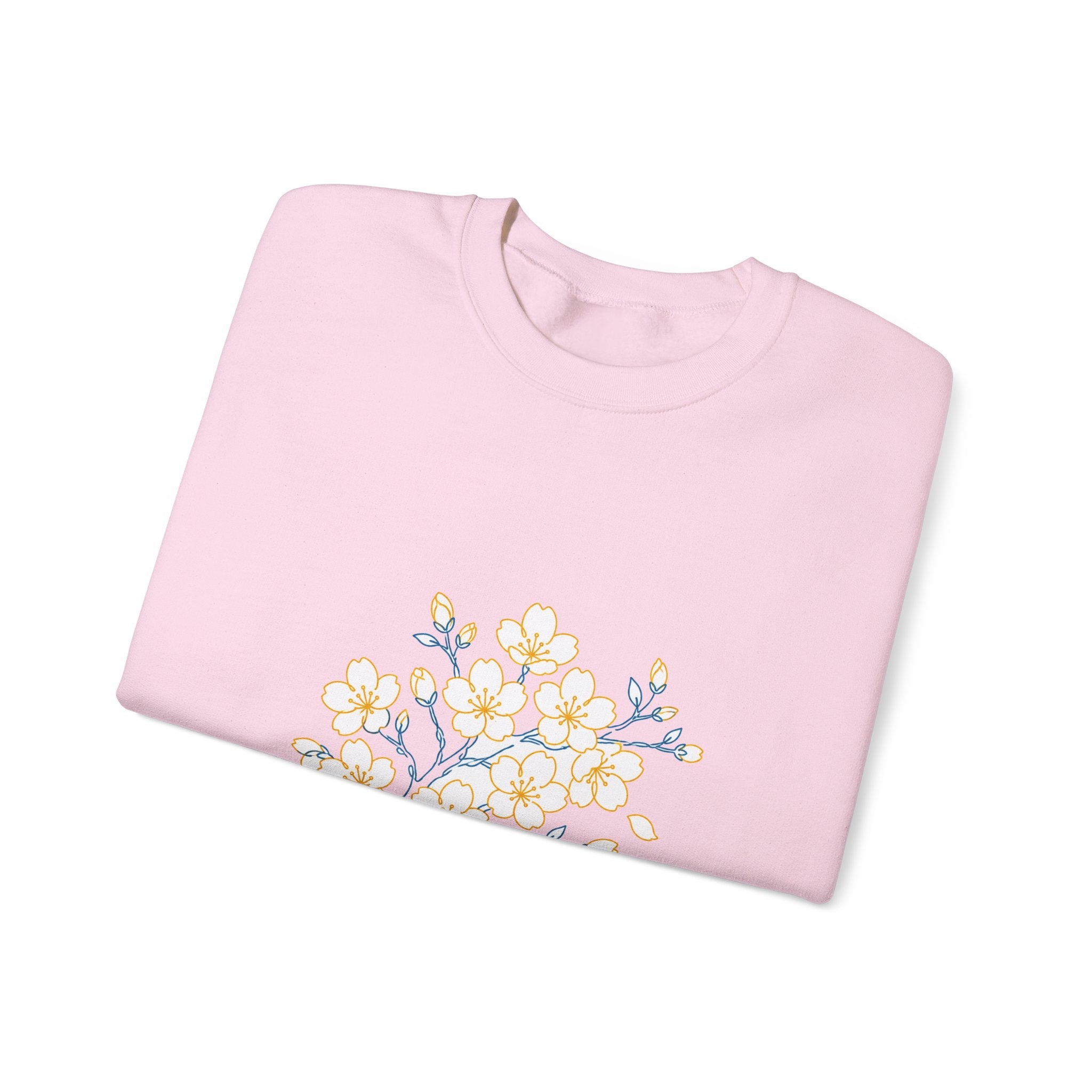 Matching Couple Sweatshirt - Cherry Blossom & Maple Leaf Matching Couple Comfort Colors Crew Minimalist Art His Hers Christmas Gift - Design A