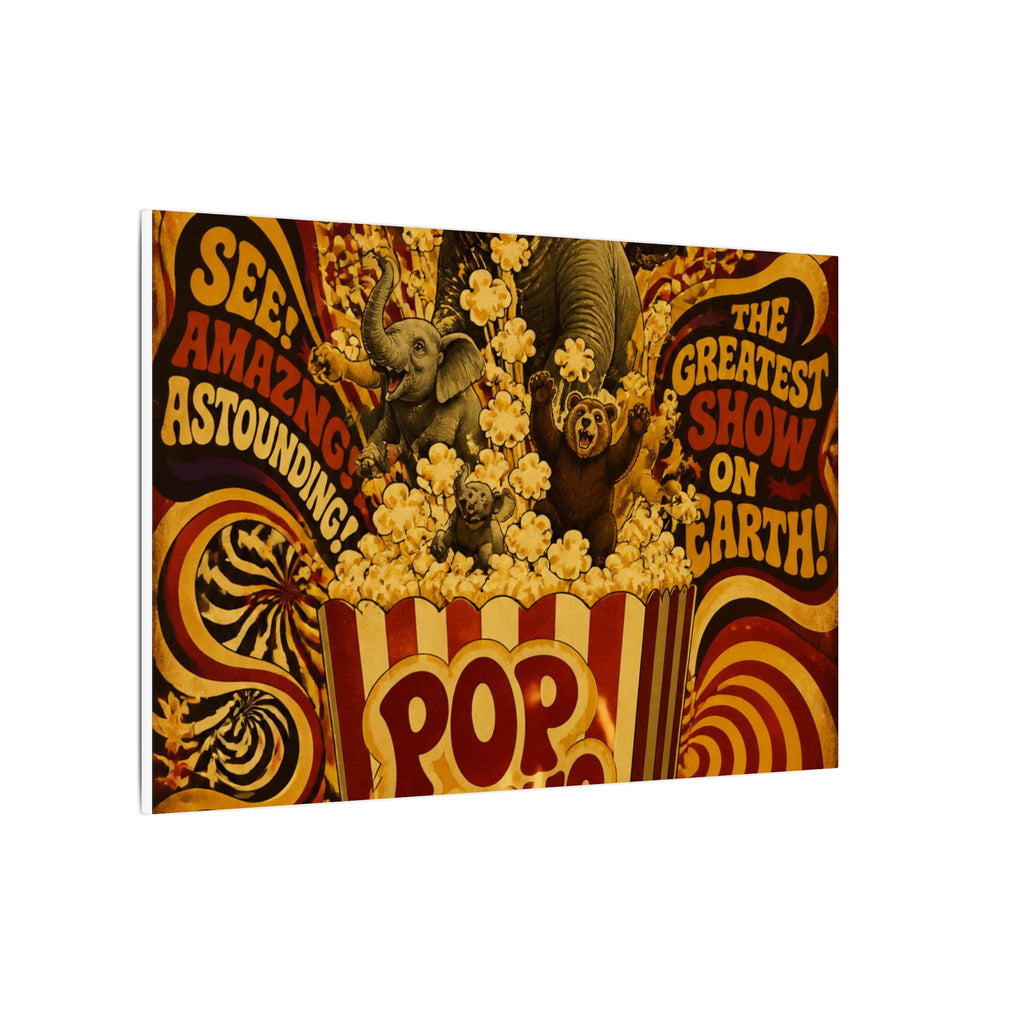 Popcorn Box Animals Wall Art Canvas 24×36 Psychedelic Dining Room Decor Maximalist Print