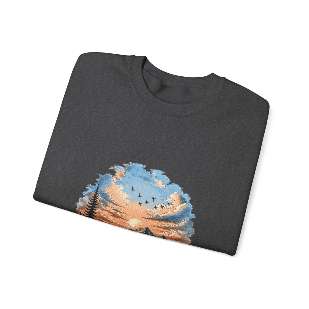 Matching Couple Sweatshirt - Sunrise & Sunset Matching Couple Crewneck Sweatshirt Hand-Drawn Art His Hers Best Friend Gift - Design B
