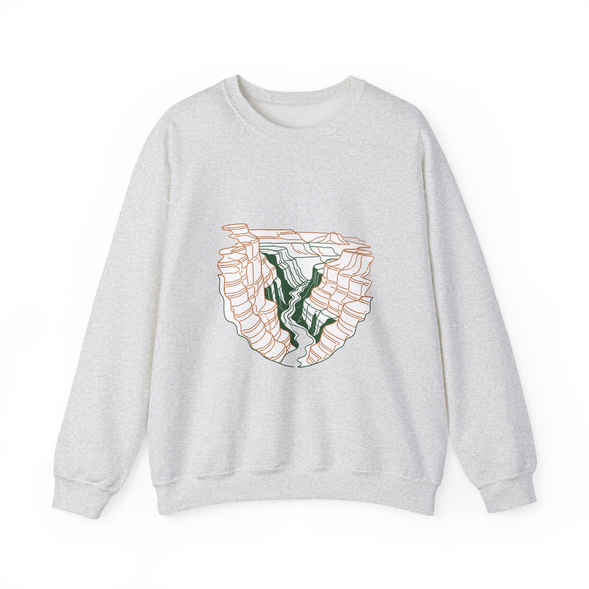 Matching Couple Sweatshirt - Lavender Fields & Canyon Matching Couple Premium Fleece Sweatshirt Minimalist Art His Hers Christmas Gift - Design B
