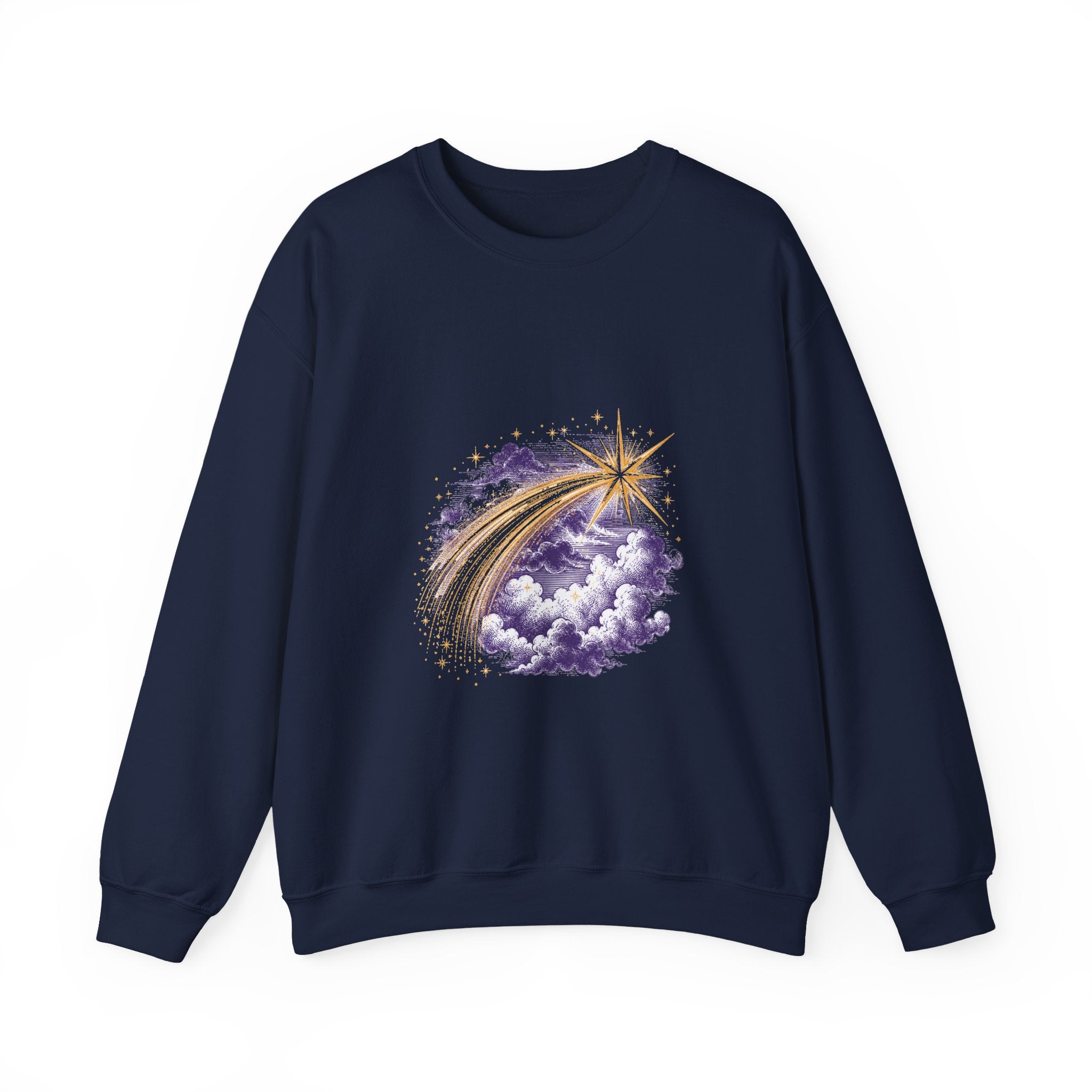 Matching Couple Sweatshirt - Shooting Star & North Star Matching Couple Comfort Colors Crew Vintage Art His Hers Honeymoon Gift - Design A