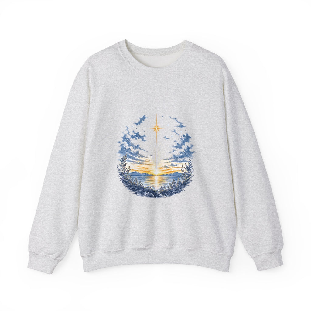 Matching Couple Sweatshirt - Evening & Morning Star Matching Couple Premium Fleece Sweatshirt Hand-Drawn Art His Hers Anniversary Gift - Design A
