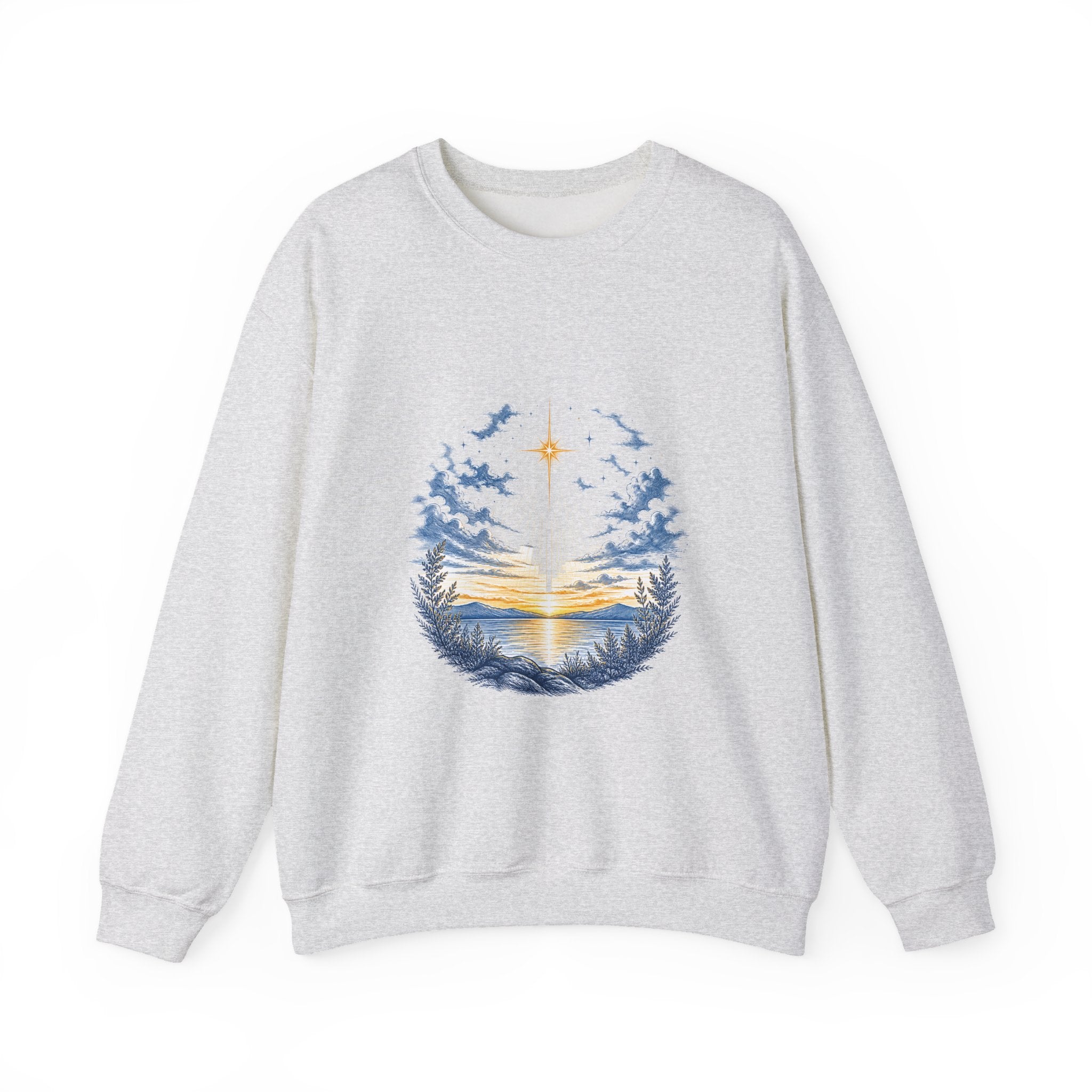 Matching Couple Sweatshirt - Evening & Morning Star Matching Couple Premium Fleece Sweatshirt Hand-Drawn Art His Hers Anniversary Gift - Design A